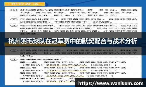 杭州羽毛球队在冠军赛中的默契配合与战术分析