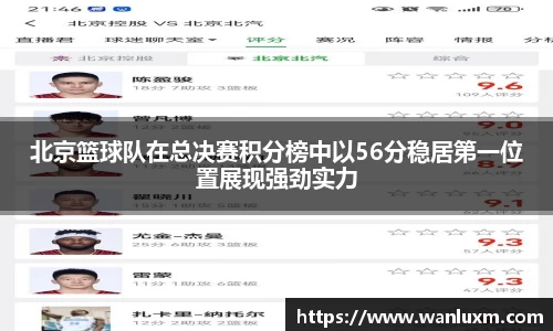 北京篮球队在总决赛积分榜中以56分稳居第一位置展现强劲实力